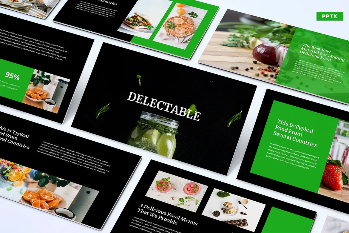 Template Powerpoint Delectable yang Modern dan Stylish