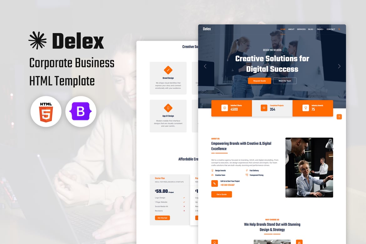 Delex - Template Website Bisnis Korporat Profesional HTML5