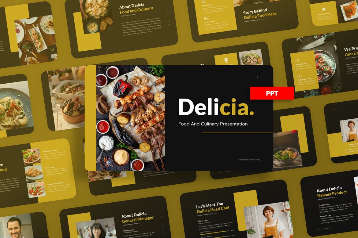 Delicia - Template Presentasi Makanan dan Kuliner yang Menarik