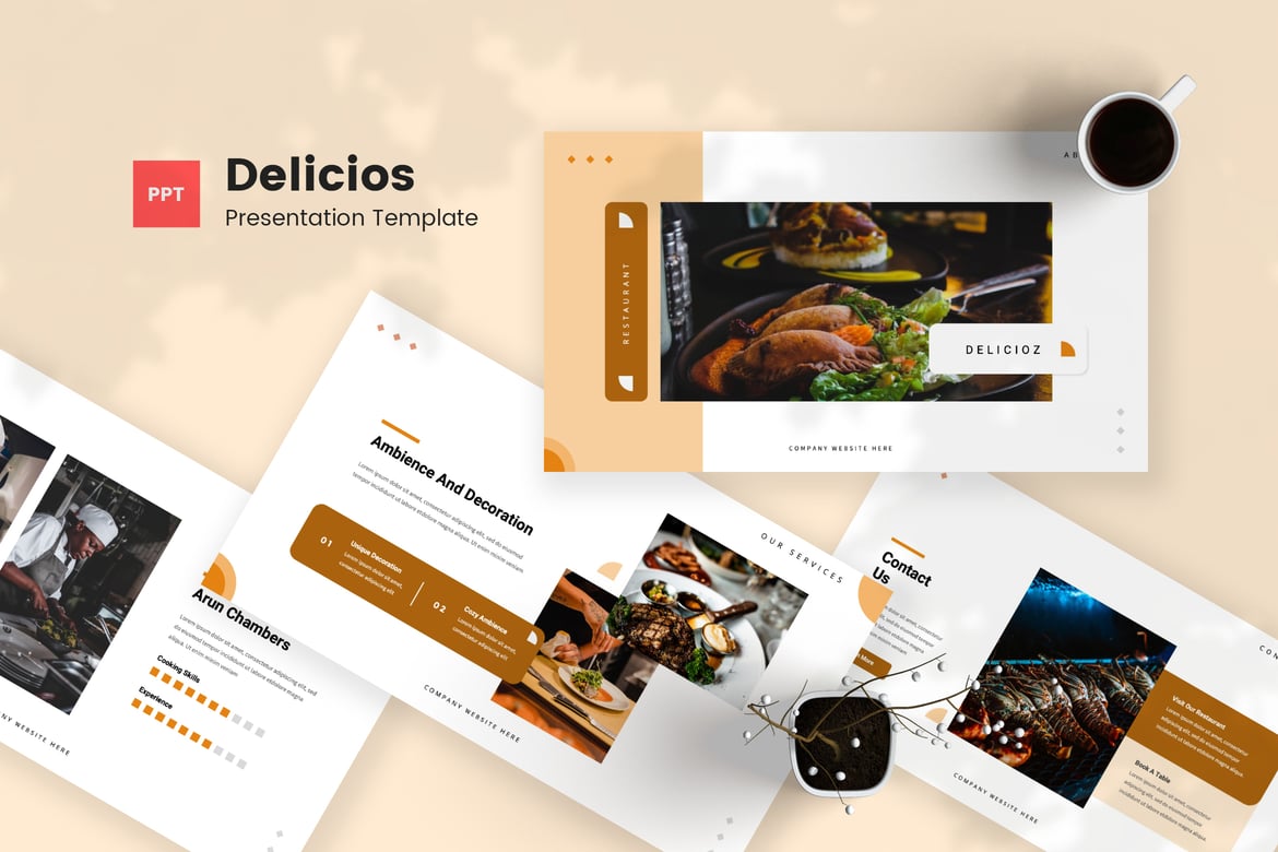 Delicios — Template PowerPoint Restoran yang Menarik dan Profesional