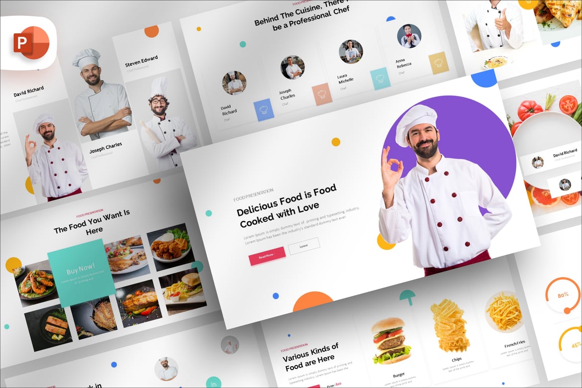 Template Presentasi Makanan Lezat yang Menarik