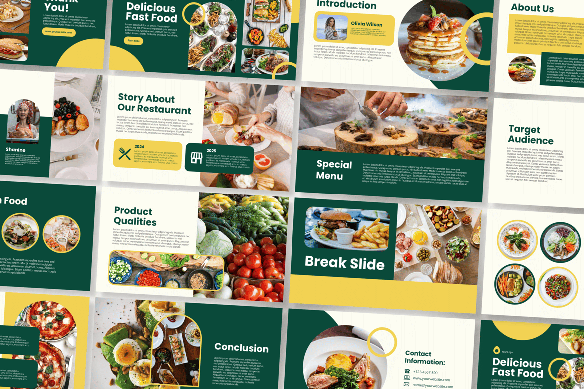 Template PowerPoint Penyajian Makanan yang Menggugah Selera