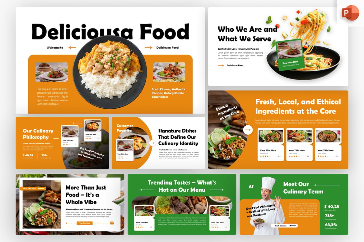 Template Presentasi PowerPoint Kuliner - Deliciousa Food