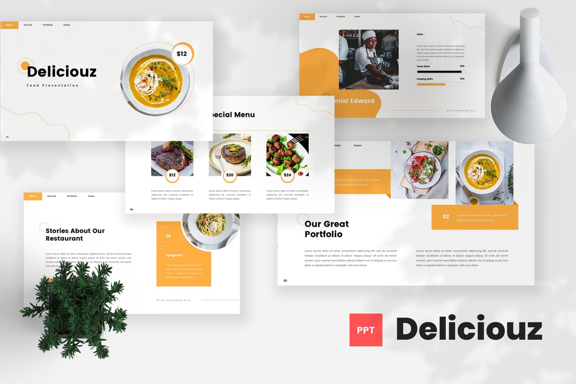 Deliciouz - Template PowerPoint Makanan yang Menarik dan Profesional