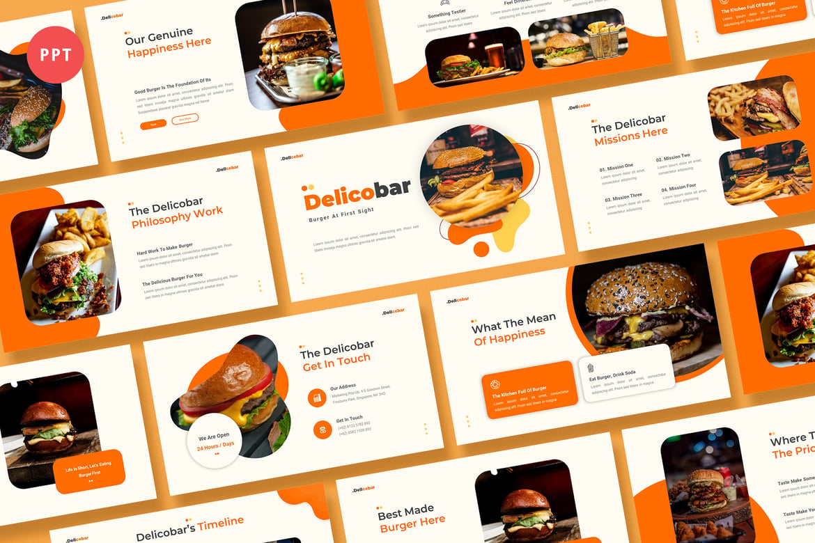 Template Presentasi Powerpoint Delicobar yang Menarik