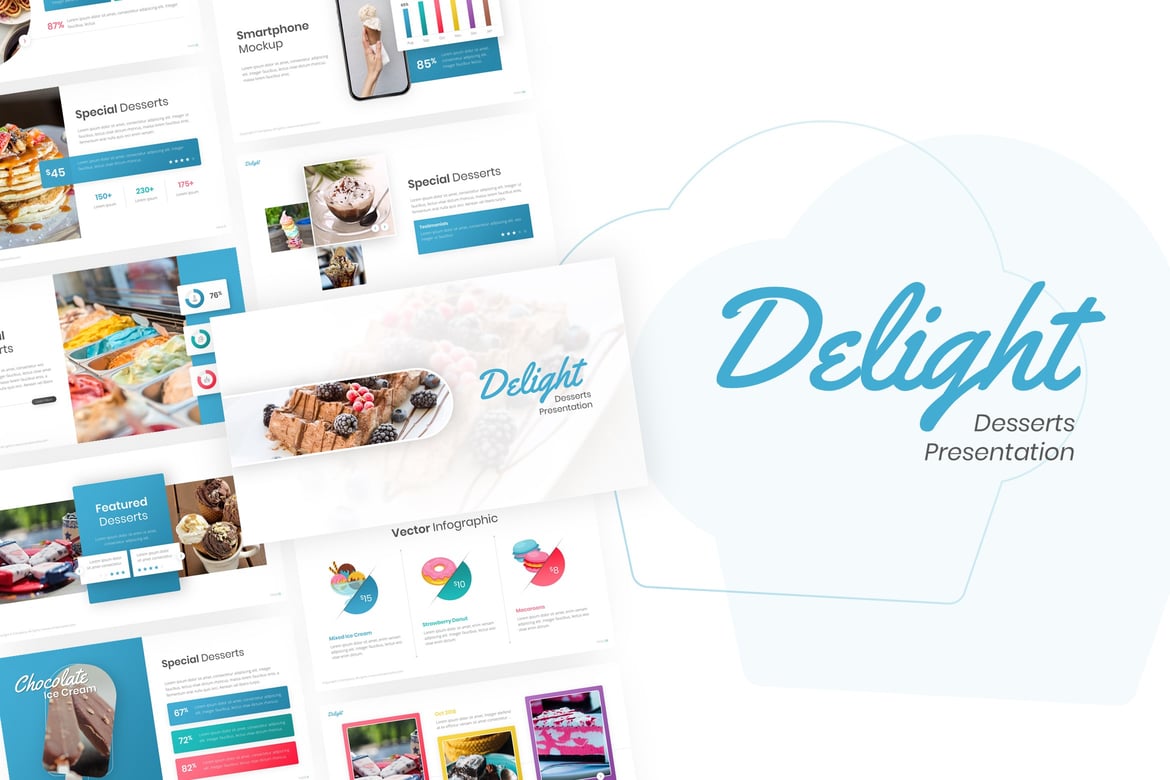 Delight - Template PowerPoint Kue dan Pencuci Mulut yang Menarik