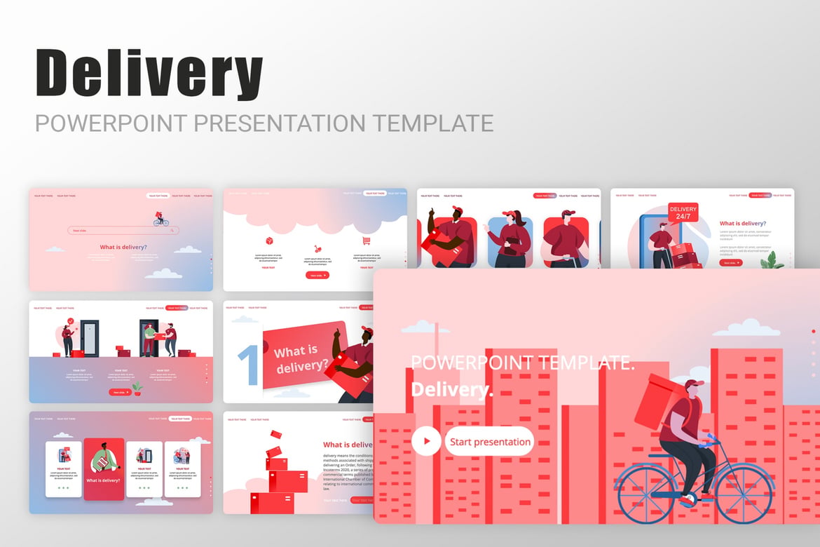 Template Powerpoint Presentasi Pengiriman yang Menarik