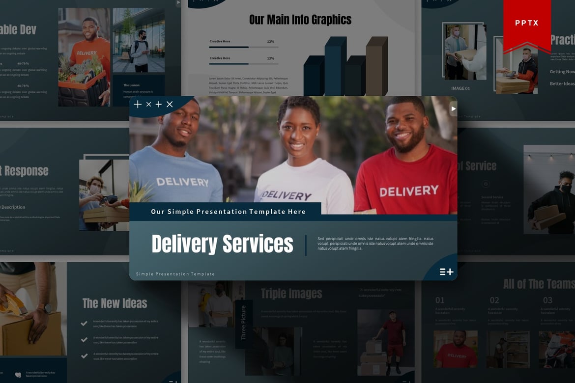 Template Powerpoint Layanan Pengantaran yang Menarik dan Profesional
