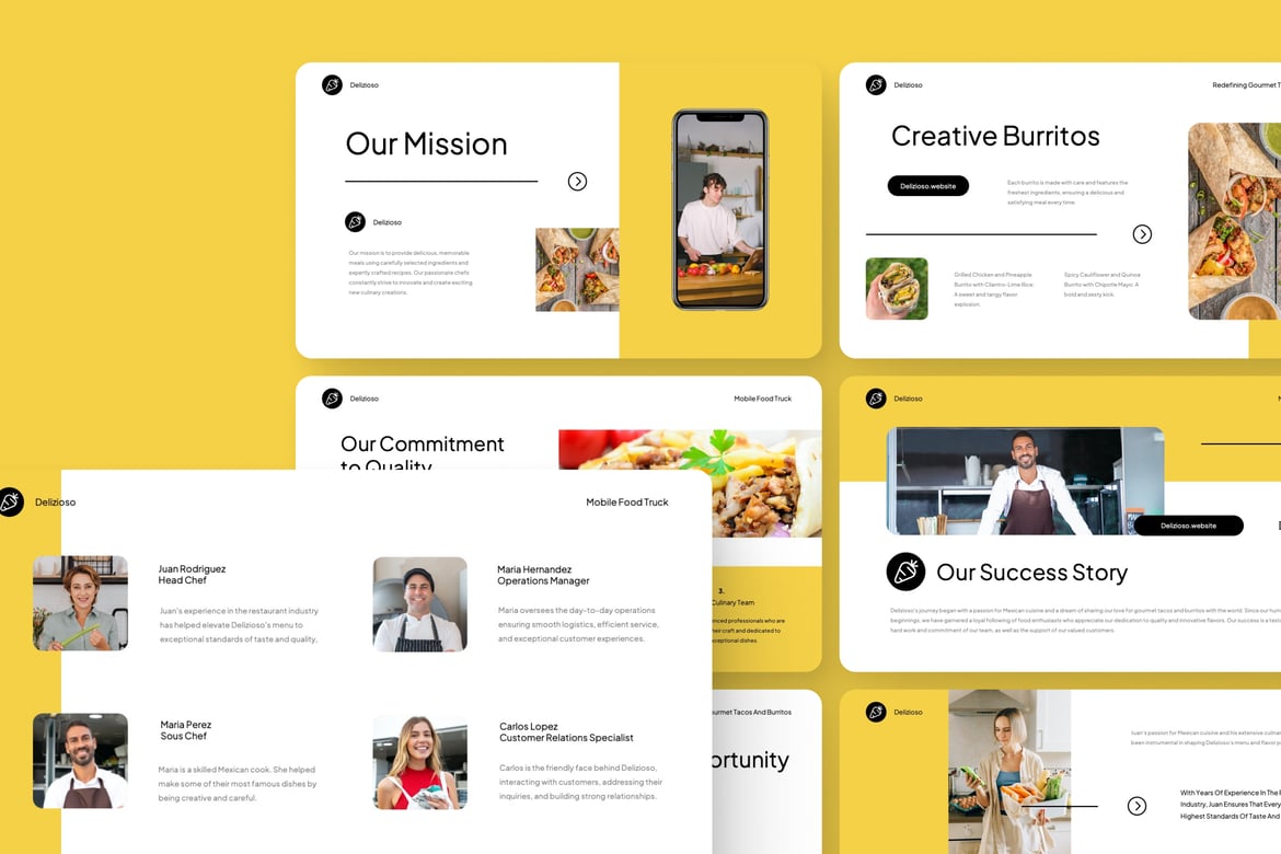 Template Presentasi PowerPoint Delizioso untuk Bisnis Makanan Anda