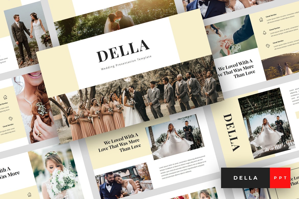 Della - Template PowerPoint Pernikahan yang Elegan dan Modern