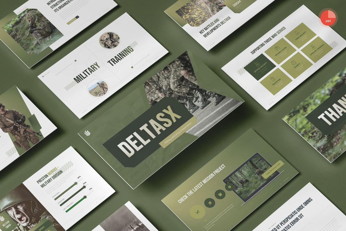 Template Presentasi Militer & Tentara Deltasx yang Profesional