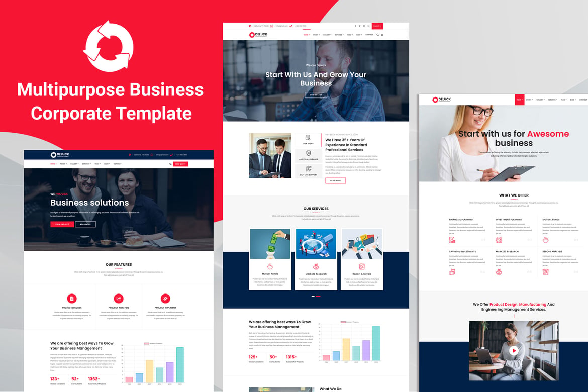 Deluck - Template Website Konsultasi Bisnis Modern