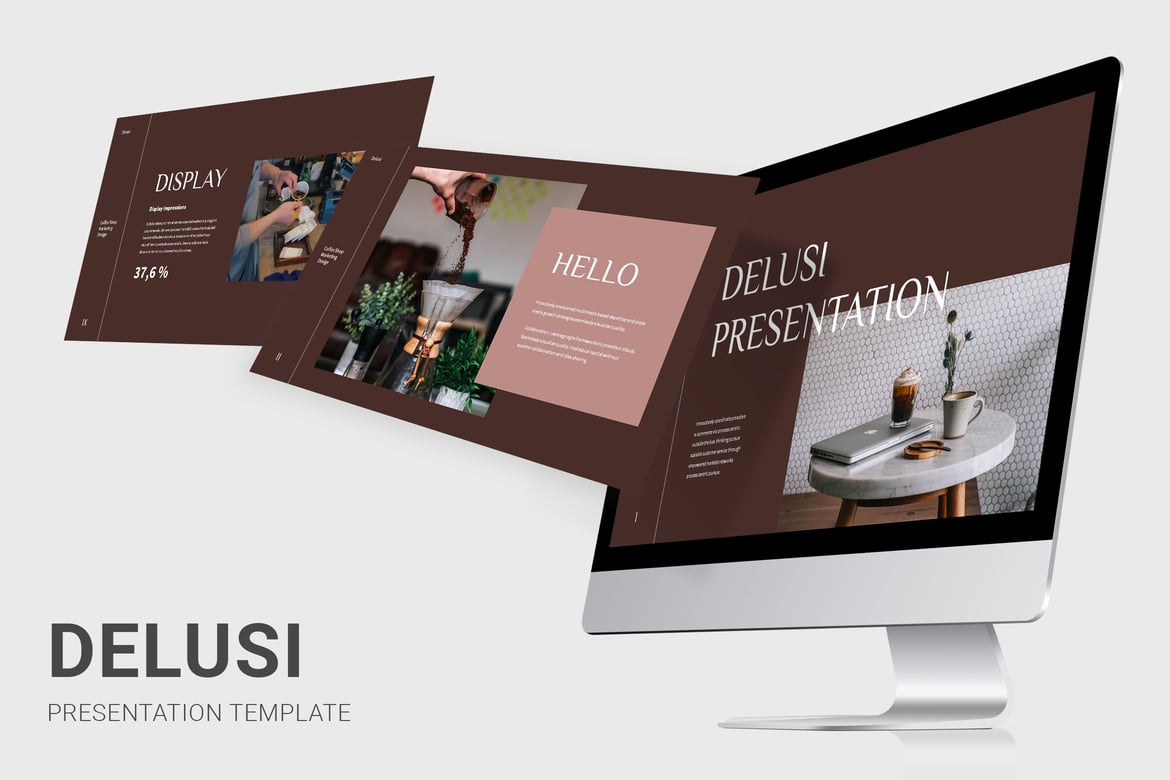 Template PowerPoint Delusi - Presentasi Kafe yang Menarik