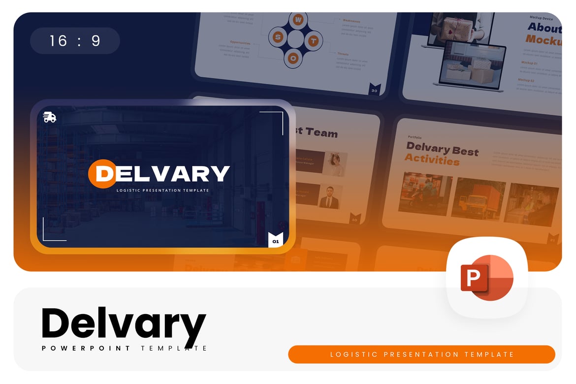 Delvary - Template PowerPoint Logistik yang Menarik
