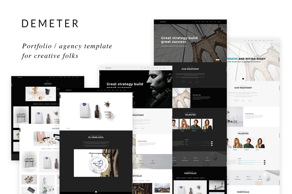 Demeter - Template Website Kreatif HTML5 yang Menawan