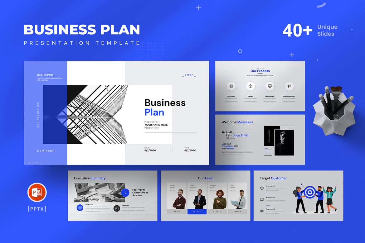 Template PowerPoint Rencana Bisnis DemixPro yang Menarik dan Profesional