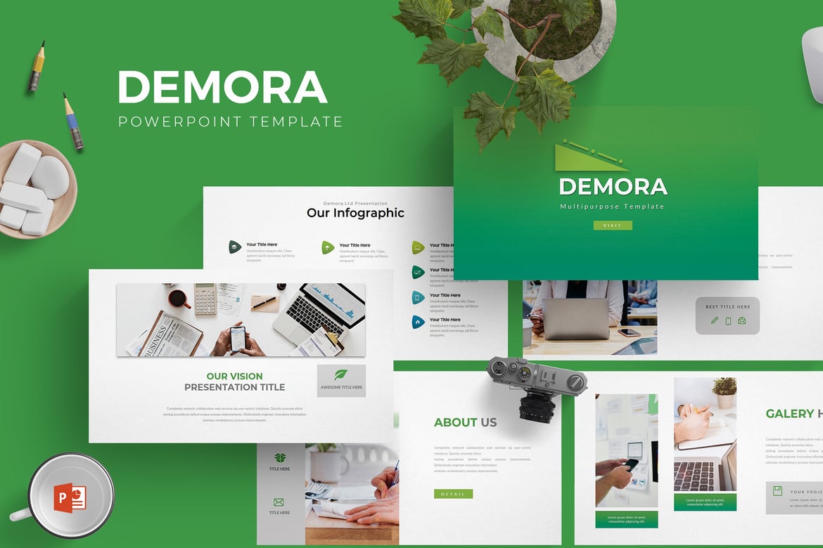 Demora - Template Powerpoint Serbaguna yang Menarik