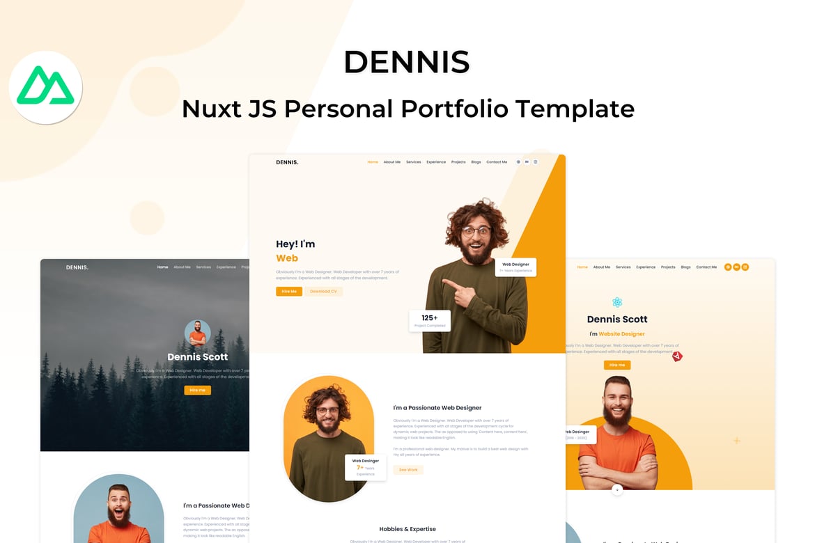 Template Pribadi Dennis - Template Vue Nuxt.js Responsif dan Modern