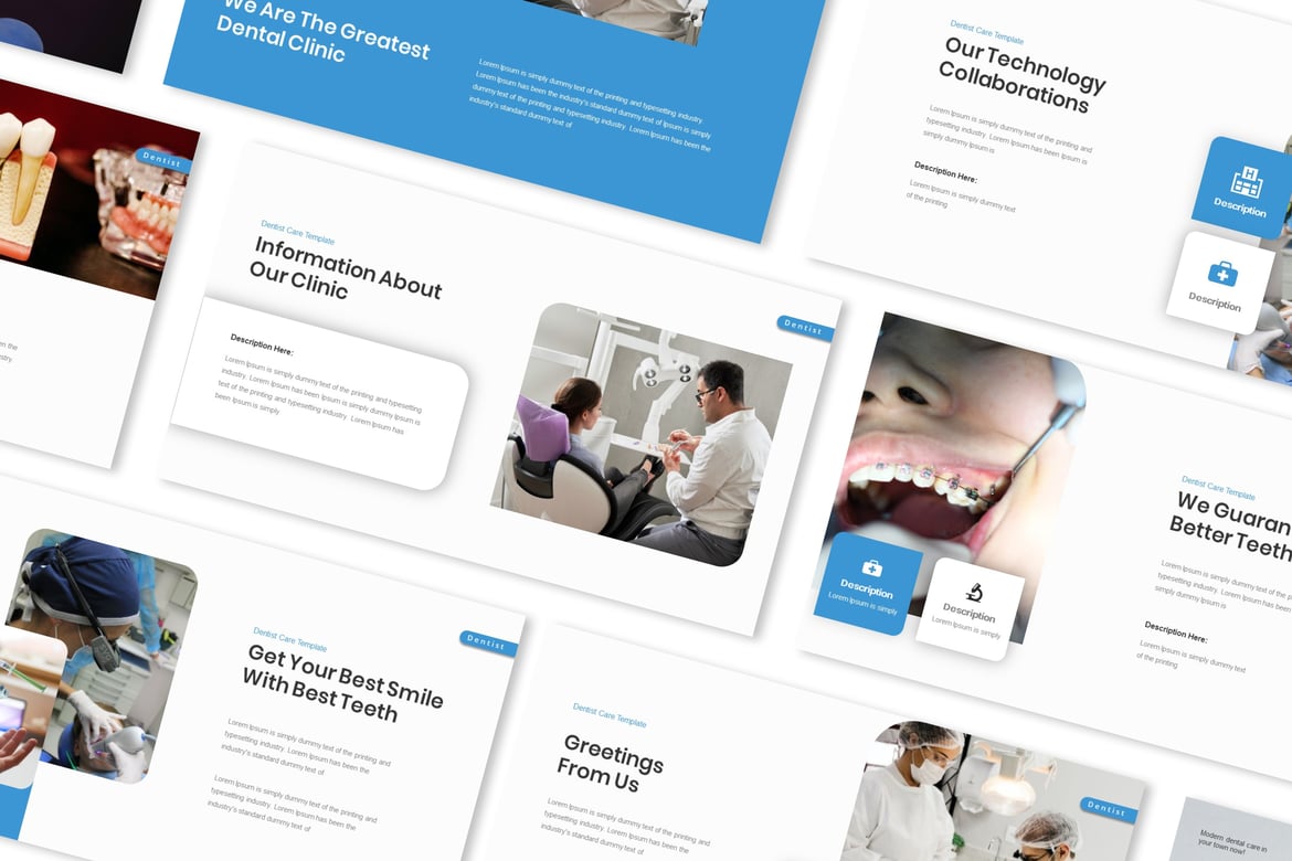 Template Powerpoint Presentasi Perawatan Gigi yang Menarik dan Profesional