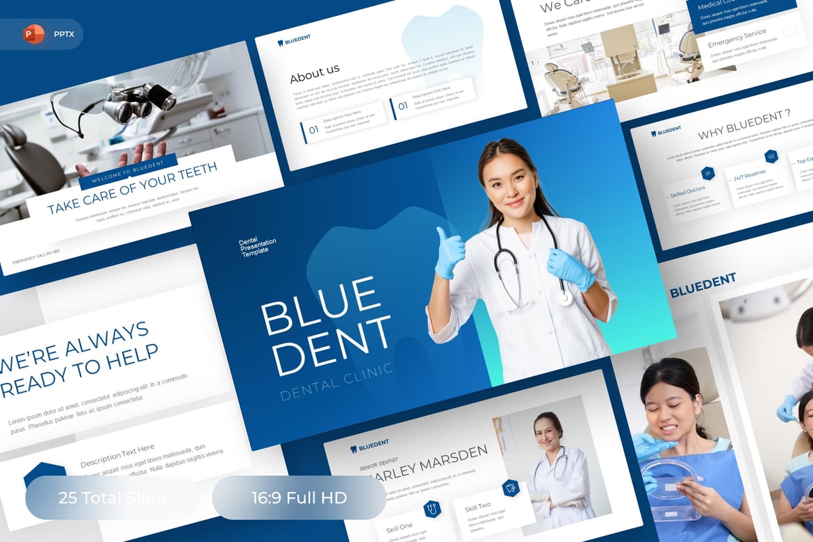 Template Presentasi PowerPoint Perawatan Gigi yang Menarik