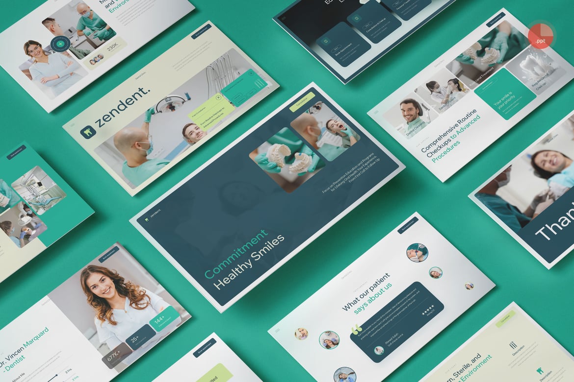 Template Presentasi PowerPoint Klinik Gigi yang Menarik
