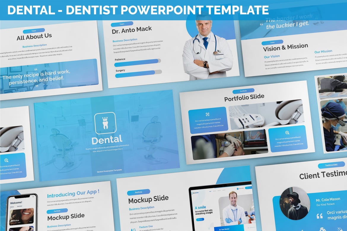Template Powerpoint Dokter Gigi yang Modern dan Menarik