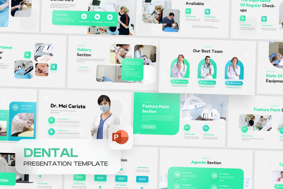 Template PowerPoint Gigi Modern untuk Presentasi Profesional