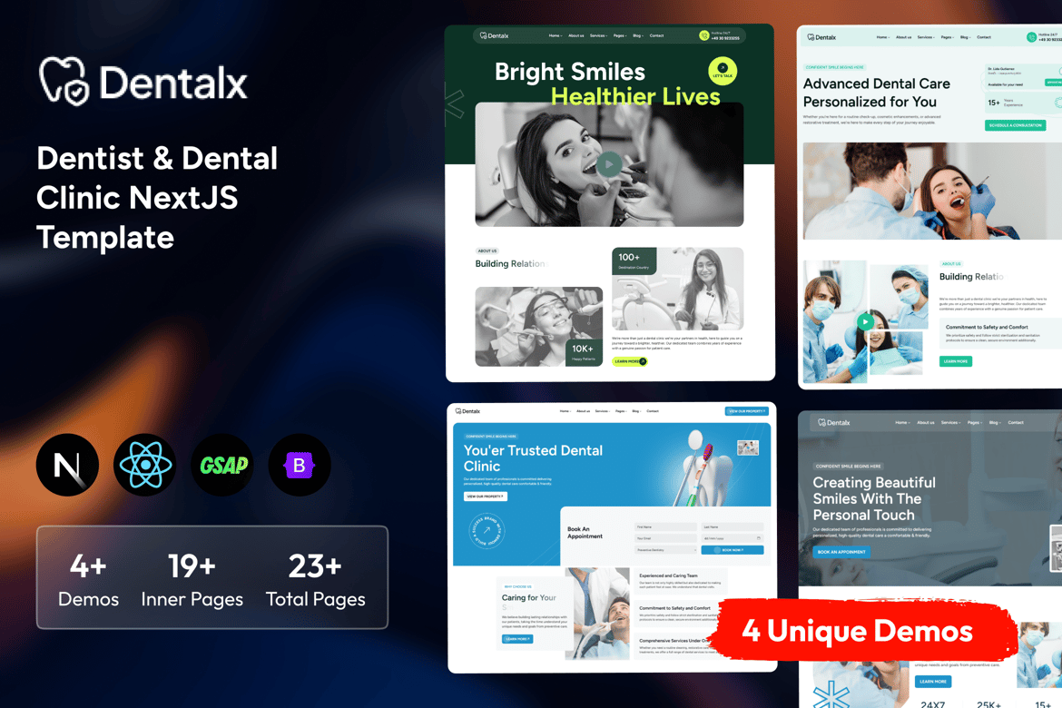 Template Website DentalX - Solusi Modern untuk Klinik Gigi Anda