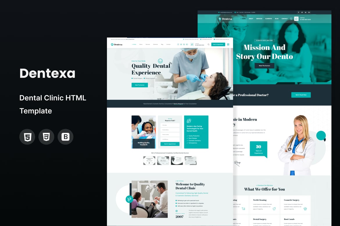 Template Website Klinik Gigi Dentexa - Solusi Ideal untuk Praktik Medis Anda
