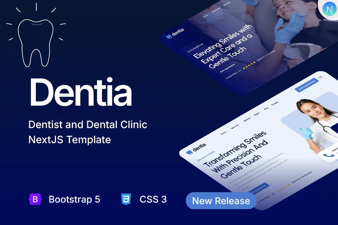 Dentia - Template Website Modern untuk Klinik Gigi dan Dokter Gigi