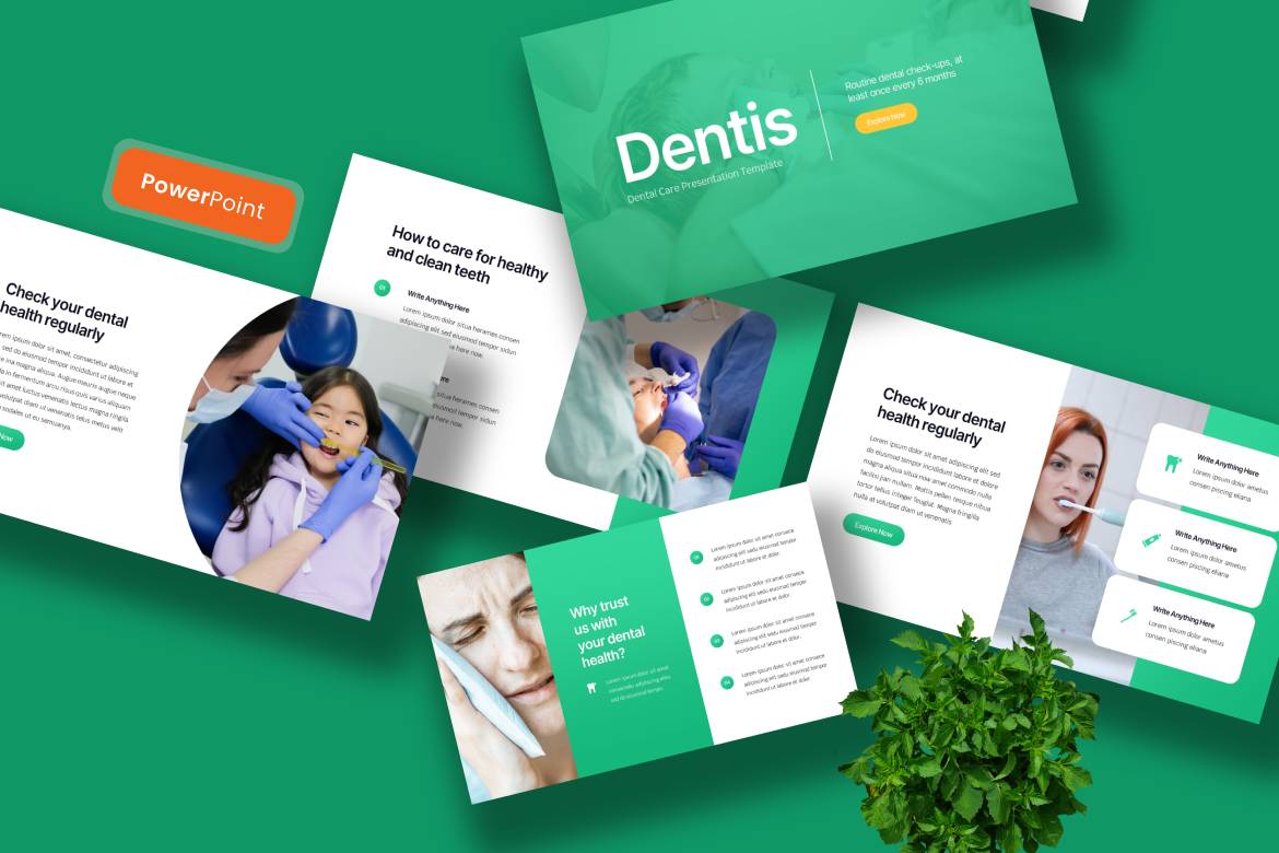 Template Presentasi Kesehatan Gigi Dentis - PowerPoint Profesional