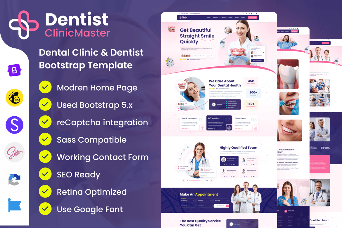 Template Website Klinik Gigi Modern dan Responsif