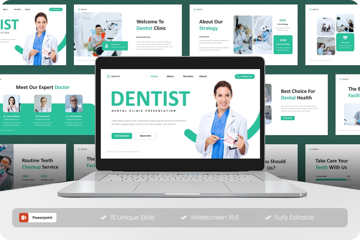 Template PowerPoint Dokter Gigi yang Profesional dan Menarik