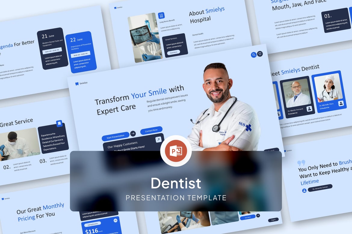 Template Presentasi Dokter Gigi PowerPoint yang Menarik
