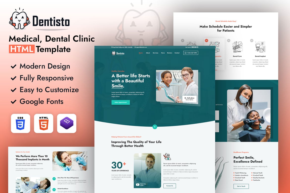 Template Website Dentisto | Solusi Kreatif untuk Menampilkan Karya Seni