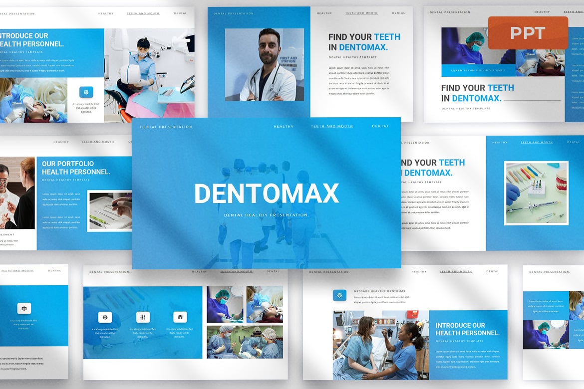 Template Presentasi Powerpoint Dentomax yang Modern dan Profesional