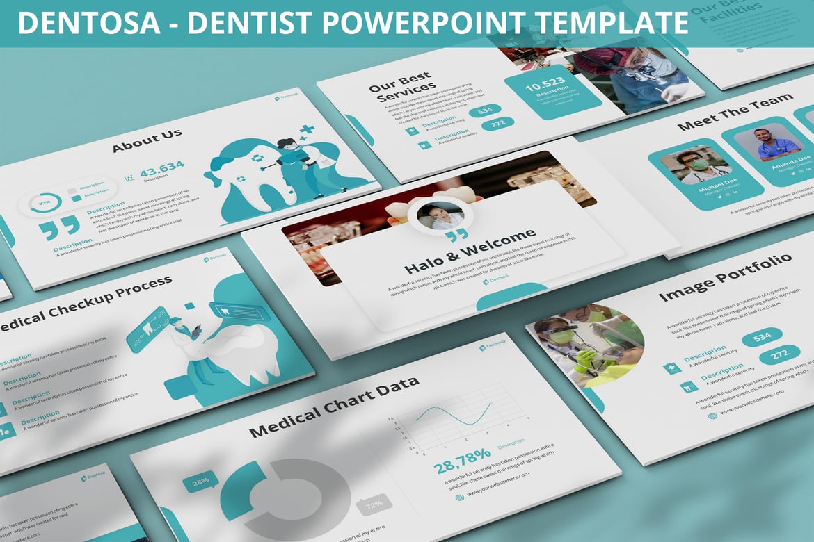 Template PowerPoint Dentosa untuk Klinik Gigi Anda