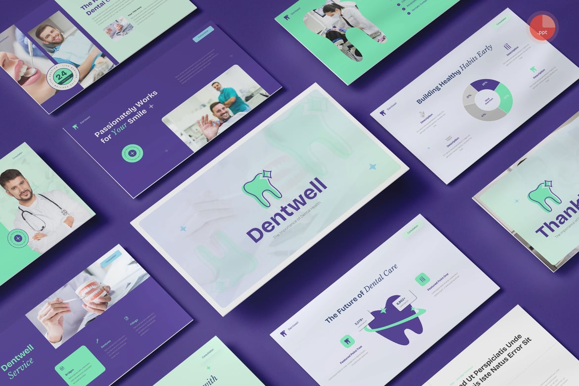 Template Presentasi Dentwell - Solusi Profesional untuk Kesehatan Gigi