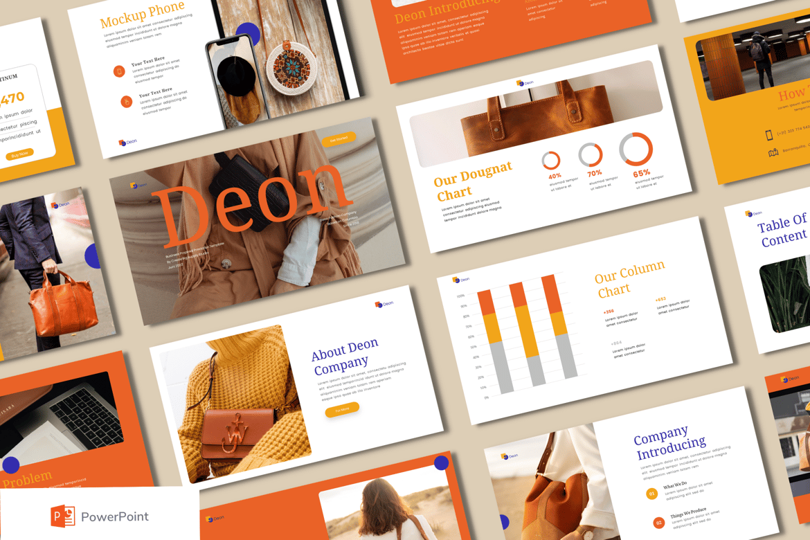 Template Presentasi Bisnis Deon - Powerpoint yang Modern dan Profesional