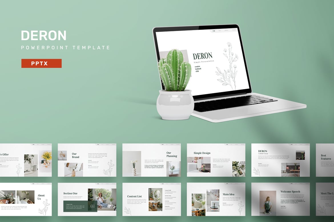 Deron - Template PowerPoint Profesional untuk Presentasi Menarik
