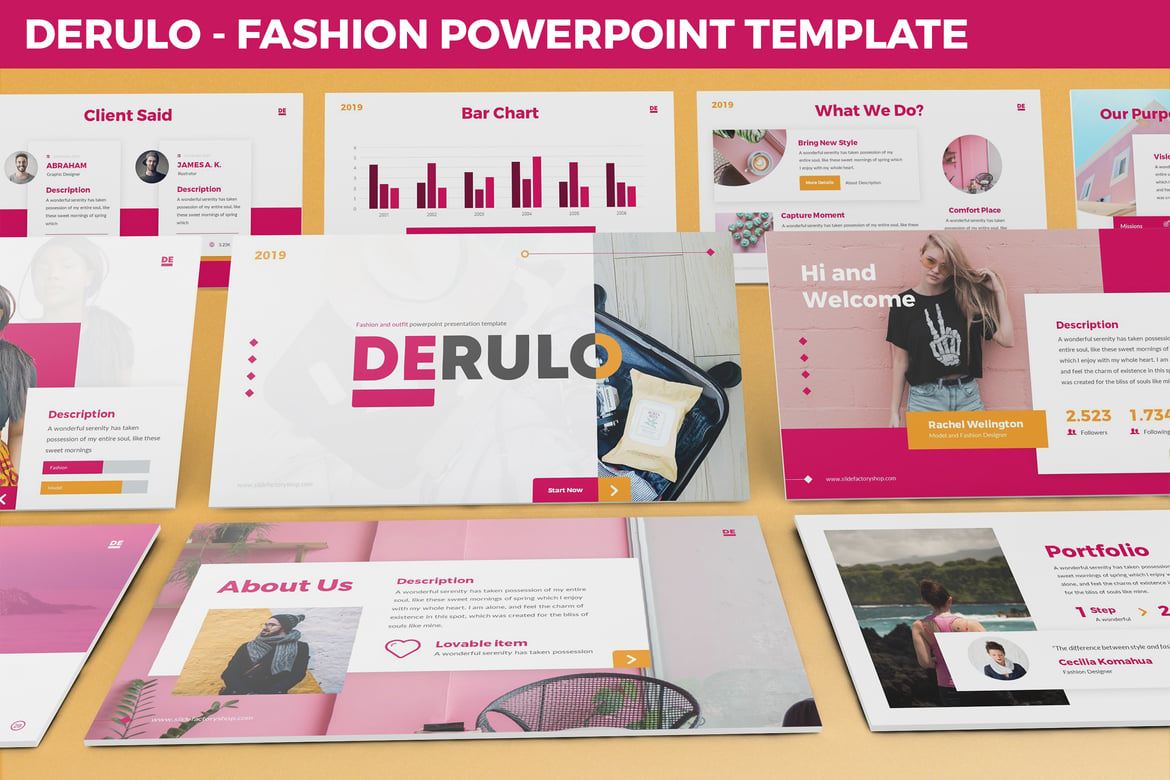 Template Powerpoint Derulo - Presentasi Fashion Modern dan Sederhana