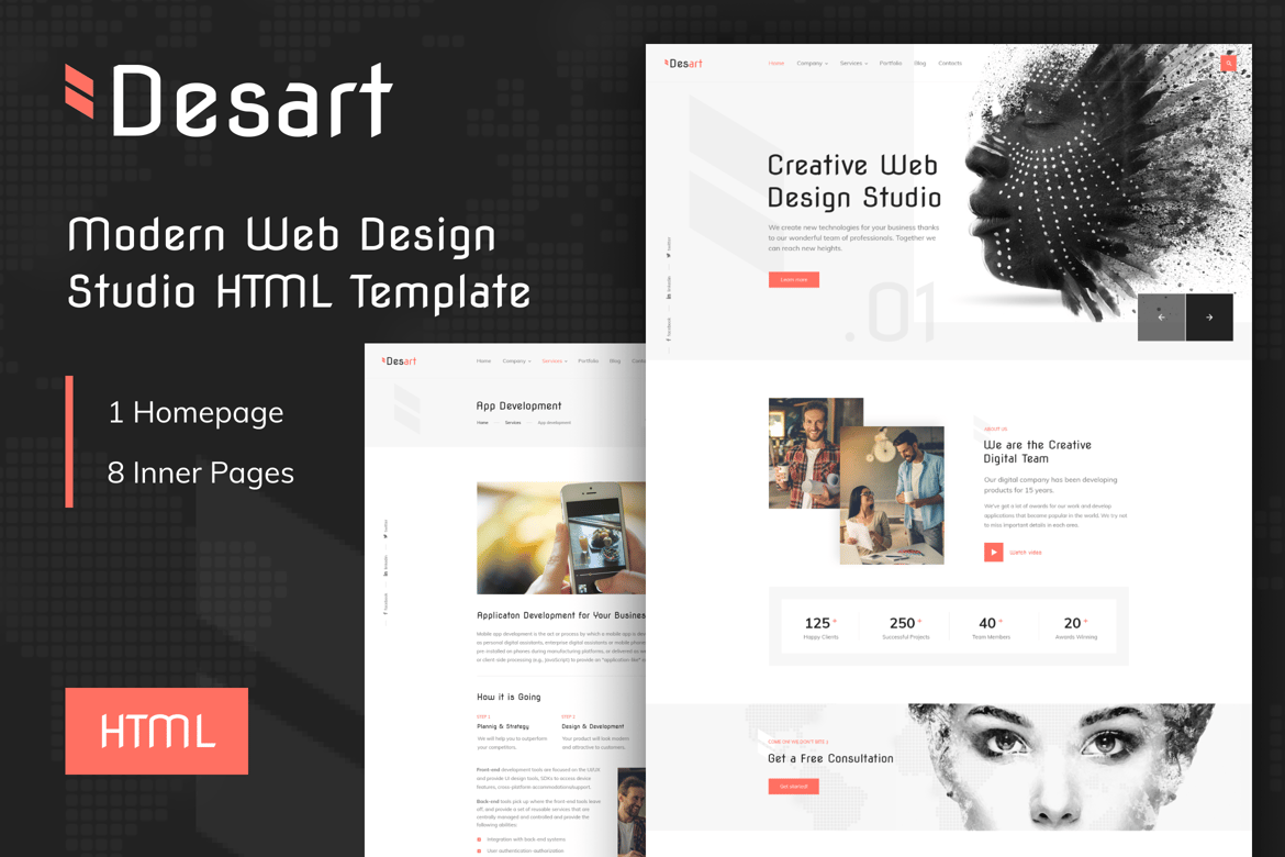 Desart - Template Website Kreatif untuk Desain Web Modern