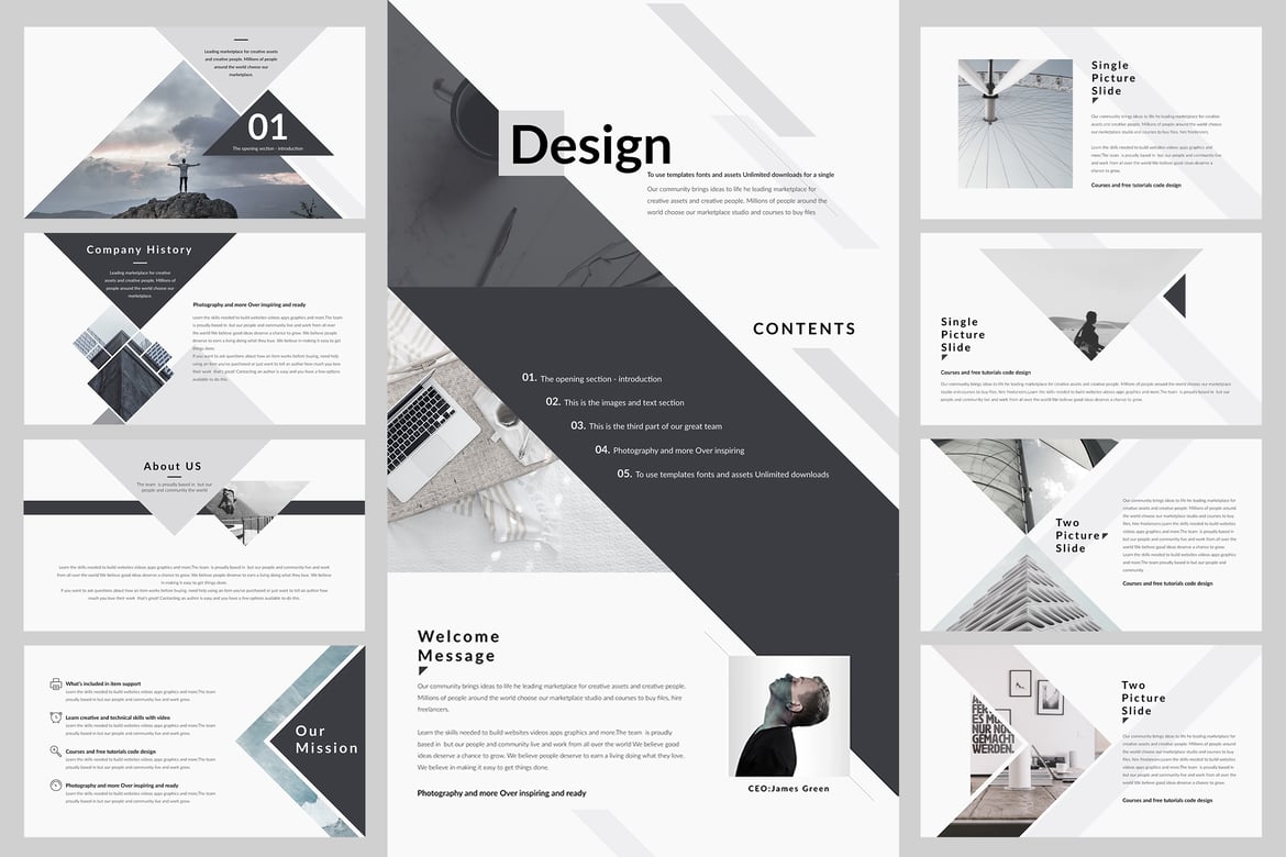 Template PowerPoint Kreatif dan Bersih untuk Presentasi Anda