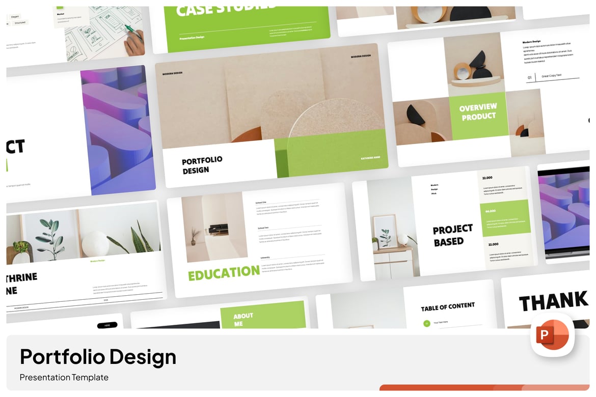 Template Presentasi Portofolio Desain yang Menawan