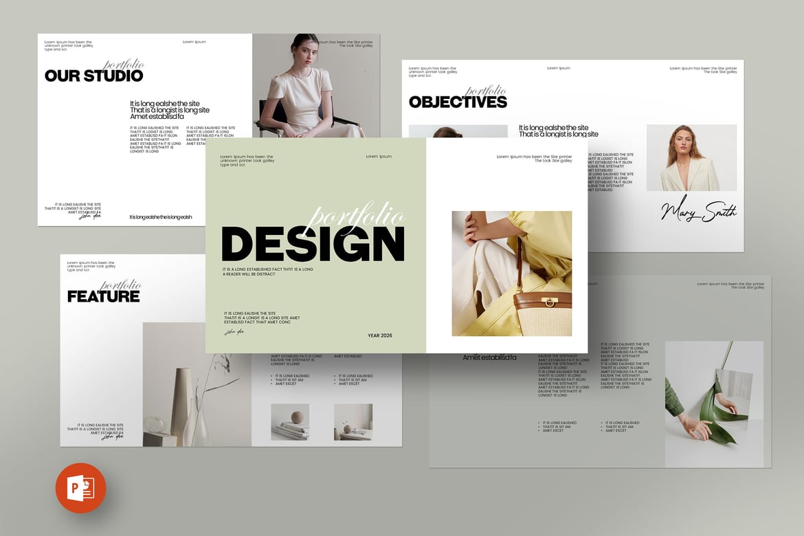 Template PowerPoint Portofolio Desain yang Menarik dan Profesional