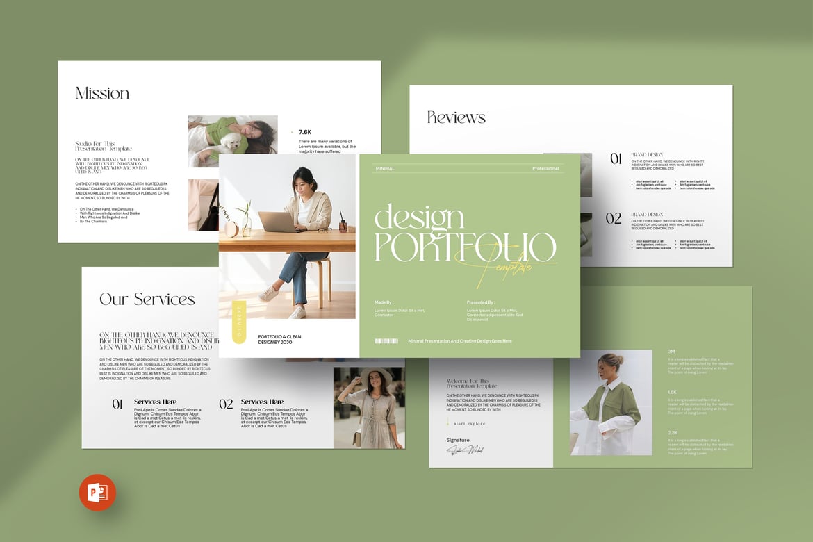 Template PowerPoint Portofolio Desain yang Menarik dan Profesional