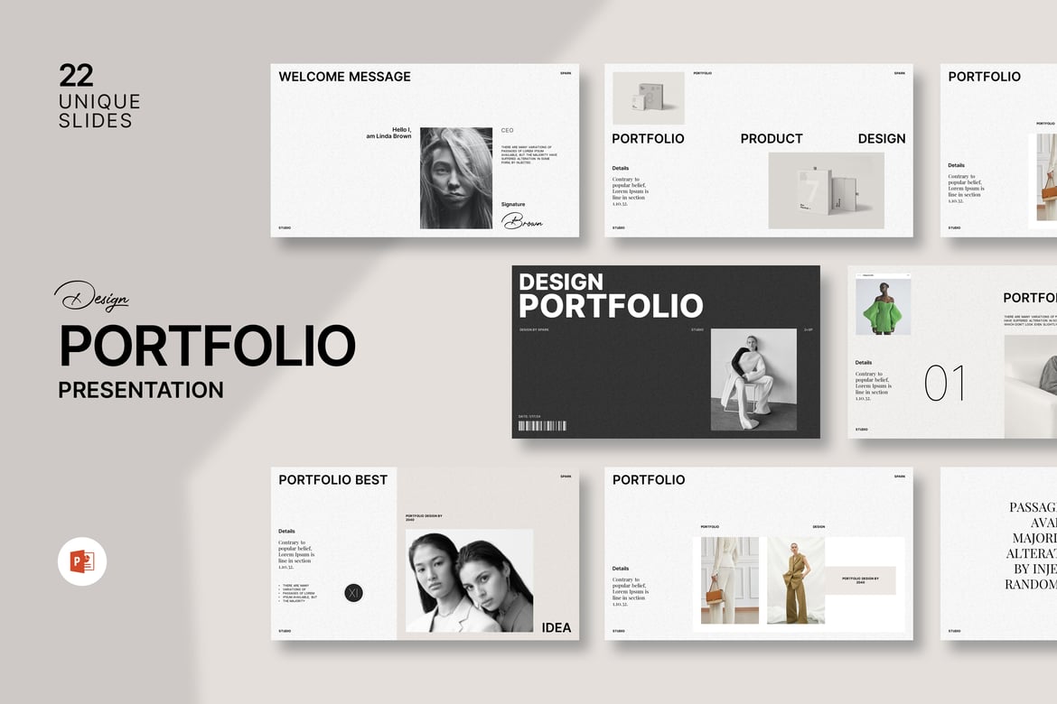 Template PowerPoint Portofolio Desain yang Menarik dan Profesional