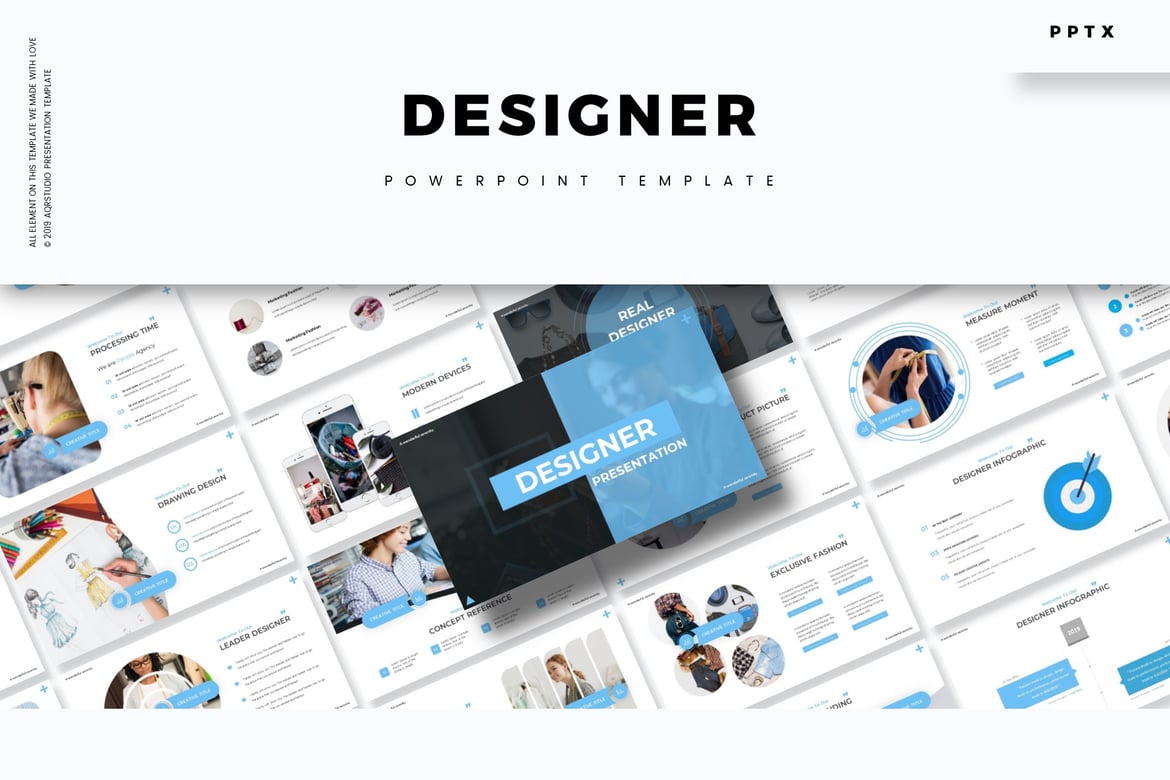 Template Powerpoint Desainer Elegan untuk Presentasi Profesional