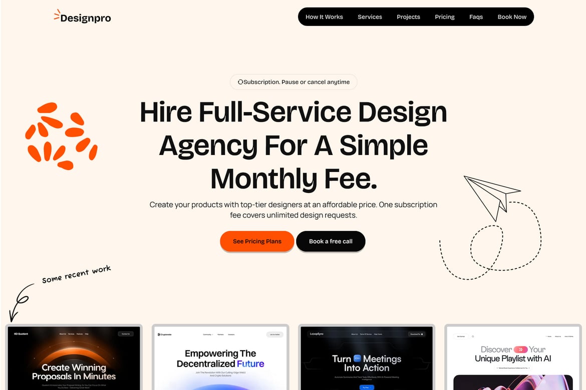 Template Website Desain Modern - Designpro untuk Agensi Desain