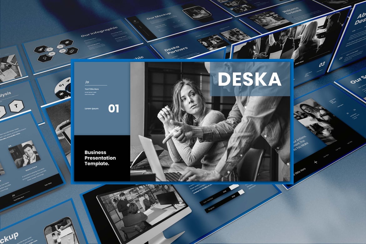 Template Presentasi Bisnis Deska - PowerPoint yang Menarik